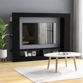vidaXL Szafka pod TV, czarna, 152x22x113 cm, materiał drewnopochodny
