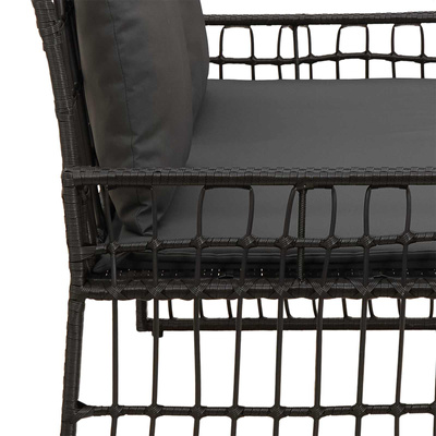 Ławka ogrodowa 2 -Seater 116 x 55 x 82 cm Stal i poli rattan