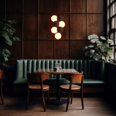 Lampa wisząca Szklana 4 kule świetlne i 6 kul dzwiekochłonnych Bronzowych 4xG9 60 cm Abruzzo Vino