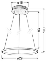 Lampa wisząca LED 18W ring okrągła 29cm chrom Lune 31-64592