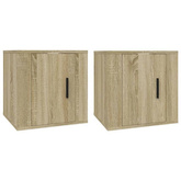 vidaXL Wiszące szafki telewizyjne, 2 szt., dąb sonoma, 40x34,5x40 cm