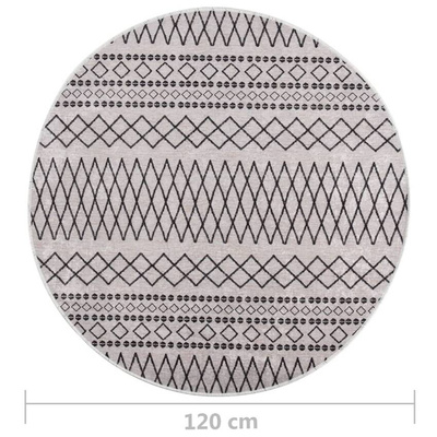 vidaXL Dywan z możliwością prania, 120 cm, czarno-biały