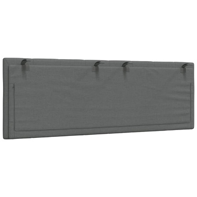 Poduszka na wezgłowie, Hanko, ciemnoszara, 140 cm, tkanina