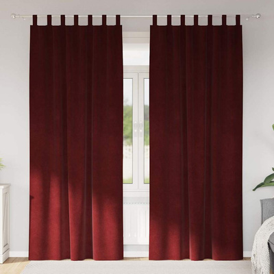 Zasłony zaciemniające 2 pcs Czerwone wino 140 x 260 cm Aksamit
