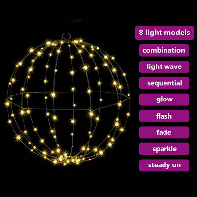 Piłka 2 szt. Ciepła biel 50 x 50 x 52 cm Metal 320 LED