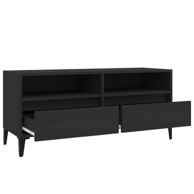 vidaXL Szafka pod TV, czarna, 100x34,5x44,5cm, materiał drewnopochodny