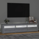 vidaXL Szafka pod TV z oświetleniem LED, szarość sonoma, 180x35x40 cm