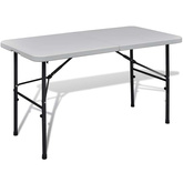 Składany stół do ogrodu, 122 cm, HDPE, biały
