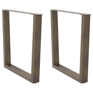 Nogi do stołu jadalnego w kształcie litery V 2 szt. Naturalna stal 90x(72-73,3) cm Stal
