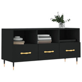 vidaXL Szafka pod TV, czarna, 102x36x50 cm, materiał drewnopochodny wariant 6