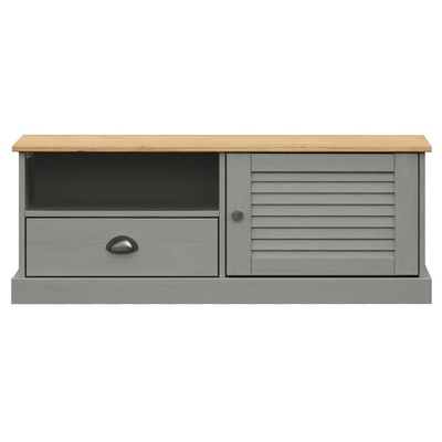 vidaXL Szafka pod TV VIGO, szara, 106x40x40 cm, lite drewno sosnowe