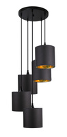 Lampa wisząca z abażurami Long czarna potrójna do salonu nad stół
