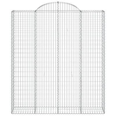 Kosze gabionowe, 6 szt, 200x50x220/240 cm, galwanizowane żelazo