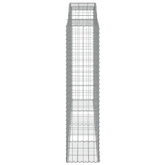 Kosze gabionowe, 7 szt, 300x50x200/220 cm, galwanizowane żelazo
