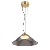 Lampa wisząca Presto 34 szklana złota z kloszem dymionym nad stół GX53