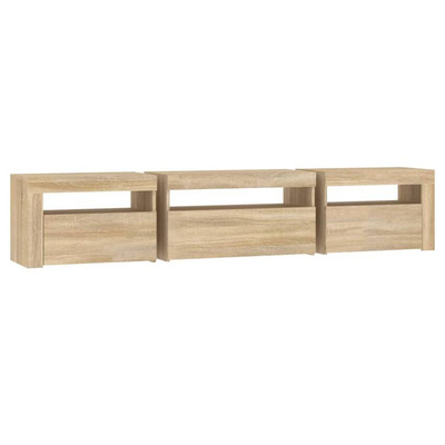 vidaXL Szafka pod TV z oświetleniem LED, dąb sonoma, 195x35x40 cm
