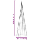 vidaXL Choinka z lampek, na maszt, 3000 niebieskich LED, 800 cm