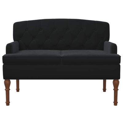 Sofa dwuosobowa z guzikowym pikowaniem Czarny 111 x 65 x 79 cm