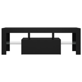 vidaXL Szafka pod TV z oświetleniem LED, czarna, 120x35x40 cm