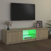 vidaXL Szafka pod TV, z LED, dąb sonoma, 140 x 40 x 35,5 cm