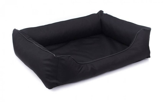 Legowisko dla psa Sofa Valencia Standard w kolorze czarnym z czarnym wykończeniem Rozmiar: M - 80 x 60 cm