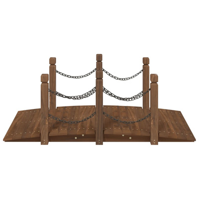Mostek ogrodowy z poręczami łańcuchowymi, 150x67x56 cm, świerk