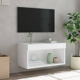 vidaXL Szafka pod TV, z oświetleniem LED, biała, 60x30x30 cm
