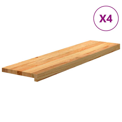 Stopnie schodowe, 4 szt. brązowe 100x30x2cm lite drewno dębowe