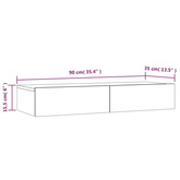 vidaXL Szafka pod TV z LED, biel i dąb sonoma, 90x35x15,5 cm