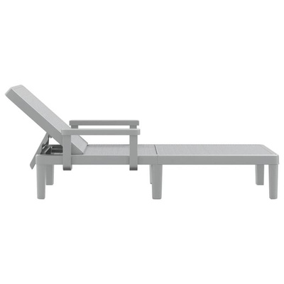 vidaXL Leżak, szary, 159x68x83,5 cm, polipropylen
