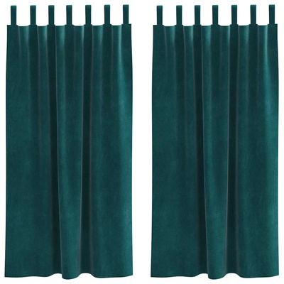 Zasłony zaciemniające 2 pcs Ciemna zieleń 140 x 175 cm Aksamit