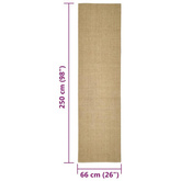 vidaXL Sizalowy dywanik do drapania, 66x250 cm