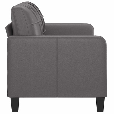 2-osobowa sofa, szary, 140 cm, sztuczna skóra