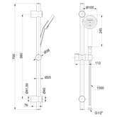 Zestaw natryskowy na drążku kalitea, czarny 2f AU-72-Z04-V Invena