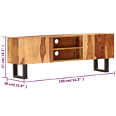 vidaXL Szafka pod TV, 130x30x47 cm, lite drewno sheesham