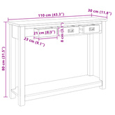 Konsola naturalny 110 x 30 x 80 cm Lite drewno teakowe