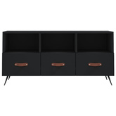 vidaXL Szafka pod TV, czarna, 102x36x50 cm, materiał drewnopochodny wariant 4