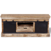 vidaXL Szafka pod TV, drewno mango, przesuwane drzwiczki, 110x30x45 cm