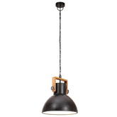 Industrialna lampa wisząca, 25 W, czarna, okrągła, 30 cm, E27