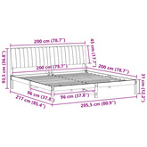 Ramka łóżka Brązowy 200 x 200 cm Lite drewno sosnowe