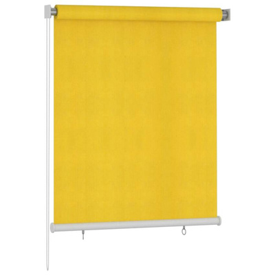 vidaXL Roleta zewnętrzna, 120x140 cm, żółta, HDPE