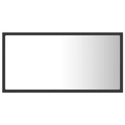 vidaXL Lustro łazienkowe z LED, szare, 80x8,5x37 cm, akryl