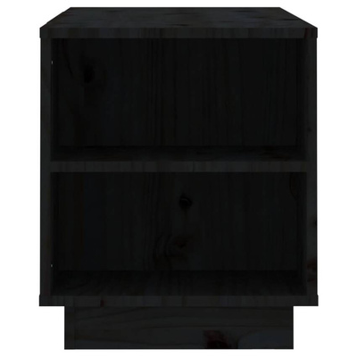 vidaXL Szafka pod TV, czarna, 110x35x40,5 cm, lite drewno sosnowe