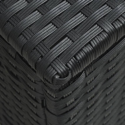 vidaXL Leżak dwuosobowy z zadaszeniem, polirattan, czarny