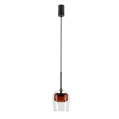 Lampa wisząca Glaxi szklana klosz transparentny i brązowy 1xGX53 nad stół