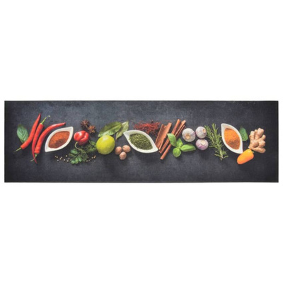 vidaXL Dywanik kuchenny, wzór w przyprawy, 45x150 cm, aksamit wariant 5