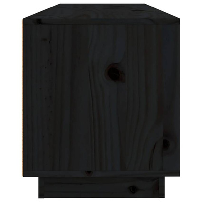 vidaXL Szafka pod TV, czarna, 100x34x40 cm, lite drewno sosnowe