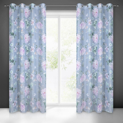 Zasłona Flora popielata 140x250