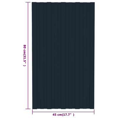 Panel dachowy 36 pcs antracytowy 80 x 45 cm Stal galwanizowana