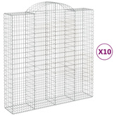 Kosze gabionowe, 10 szt, 200x50x200/220cm, galwanizowane żelazo